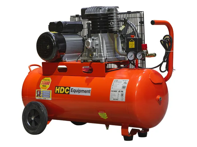 Компрессор HDC HD-A071 (396 л/мин, 10 атм, поршневой, масляный, ресив. 70 л, 220 В, 2.20 кВт)