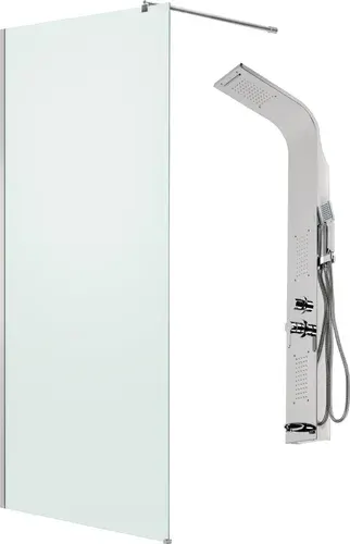 Душевая стенка Saniteco Walk-In SN-W8MC110 + LYPA-2 (хром/панель хром глянцевый)