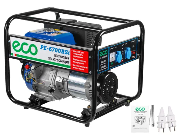 Электростанция (генератор бензиновый) ECO PE-6700RSi (5.6 кВт, 230 В, бак 6.5 л, вес 69 кг)