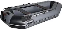 Гребная лодка Vivax К280Т с полом-сланью (без киля, серый/черный)