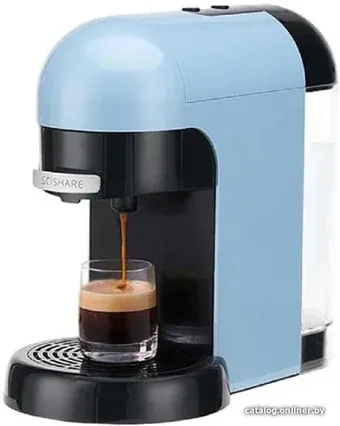 Капельная кофеварка Scishare Capsule Coffee Machine S1801 (с переходником на евровилку, синий)