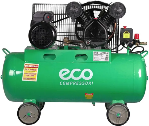 Компрессор ECO AE-704-22 (340 л/мин, 8 атм, поршневой, масляный, ресив. 70 л, 220 В, 2.20 кВт) — фото 6
