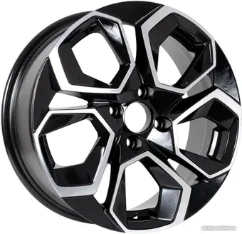 Литые диски KDW KD1620 16x6.5" 5x108мм DIA 63.4мм ET 45мм Black Front Polished