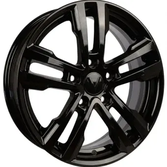 Литые диски Vector B197 16x6.5" 5x112мм DIA 66.6мм ET 38мм Черный глянцевый