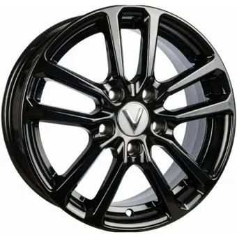 Литые диски Vector B209 15x6" 5x114.3мм DIA 67.1мм ET 38мм Черный глянцевый