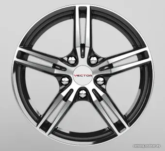 Литые диски Vector B223 16x6.5" 5x108мм DIA 63.35мм ET 50мм Алмаз черный