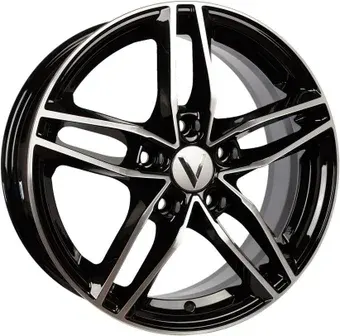 Литые диски Vector K131 6.5x16" 5x108мм DIA 63.35мм ET 50мм Черный глянцевый с алмазной проточкой