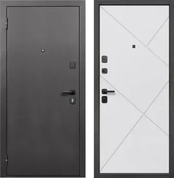 Металлическая дверь Guard 7см Серебро/белый матовый (86x205, левая)