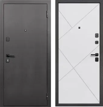 Металлическая дверь Guard 7см серебро/белый матовый (96x205, правая)