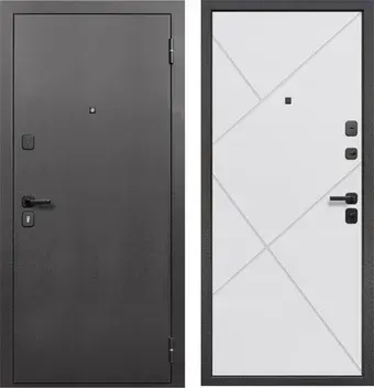 Металлическая дверь Guard 86x205x7 правая (серебристый/белый матовый)