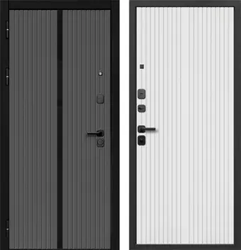 Металлическая дверь Guard 96x205 левая (графит лакобель/белый матовый)