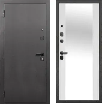 Металлическая дверь Guard Зеркало 86x205 левая (серебристый/белый матовый)