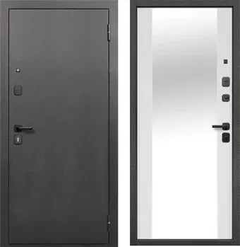 Металлическая дверь Guard Зеркало серебристый/белый матовый (86x205, правая)