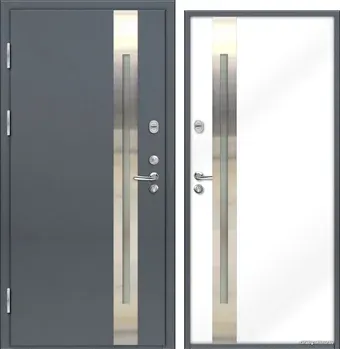 Металлическая дверь NORD DOORS Норд 70 НС-18Н21Ч37016-Л (левый, антрацитово-серый/белый)