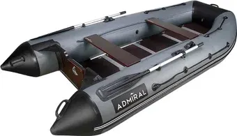 Моторно-гребная лодка Адмирал АМ-380 (серый/черный)