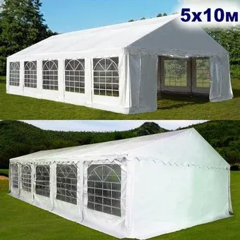 Тент-шатер Afina Garden AFM-1029W 5х10 м (белый)