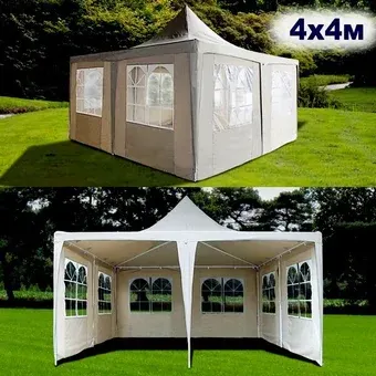 Тент-шатер Afina Garden AFM-1032FB 4х4 м (бежевый)